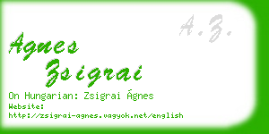 agnes zsigrai business card